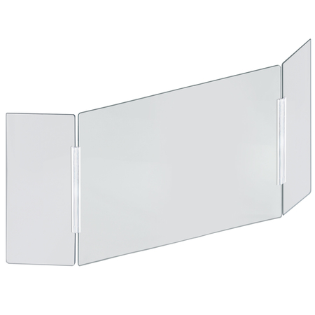 AZAR DISPLAYS X-Large Tri Fold Clear Acrylic Plexiglass Shield PPE 53.5”x23.5” 176196-100